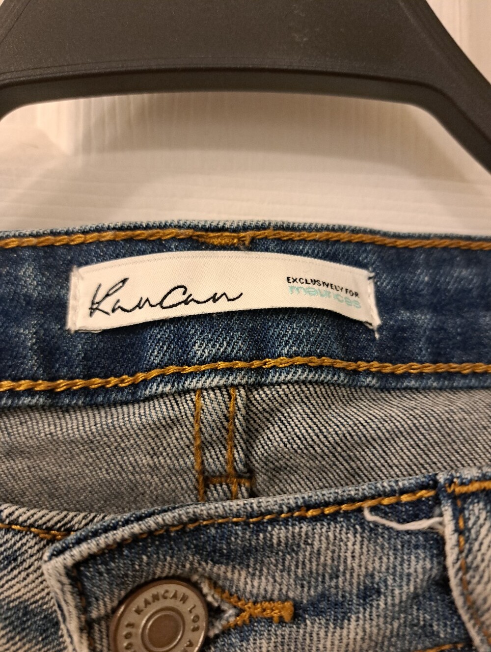 KanCan Light Blue Wash Denim Jeans with Gold Stitching